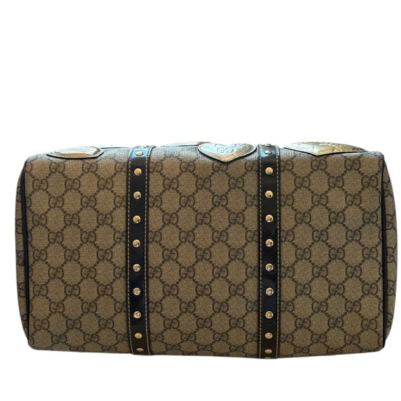 Gucci limited edition Joy Boston Women's Brown and Gold Heart Pattern Bag - Picture 5 of 16
